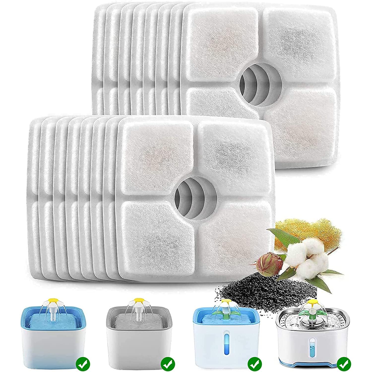 fontaine 84個セット Amazon.com: VinDox 16 Pack Cat Water Filters, Replacement Filters